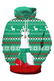 Alpaca Christmas Hoodie Oliver Green