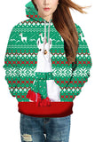 Alpaca Christmas Hoodie Oliver Green