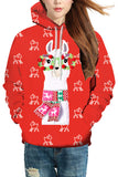 Alpaca Ugly Christmas Hoodie Tangerine