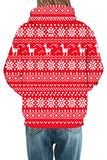 Drawstring Snowflake Christmas Alpaca Hoodie