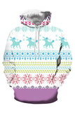Womens Snowflake Christmas Hoodie White