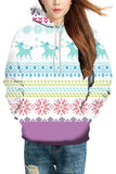 Womens Snowflake Christmas Hoodie White