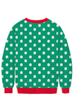 Polka Dot Sloth Christmas Sweatshirt Dark Green
