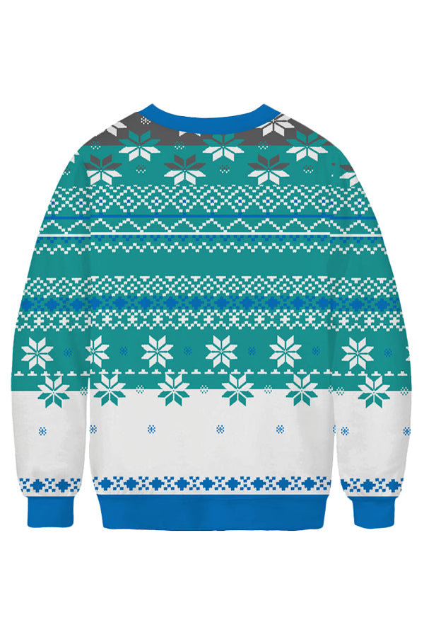 Polar Bear Ugly Christmas Sweatshirt Turquoise