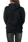 Long Sleeve Bear Print Christmas Hoodie Black