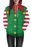 Kangaroo Pocket Elf Christmas Hoodie Green