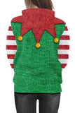 Kangaroo Pocket Elf Christmas Hoodie Green