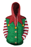 Kangaroo Pocket Elf Christmas Hoodie Green