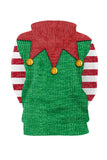 Kangaroo Pocket Elf Christmas Hoodie Green