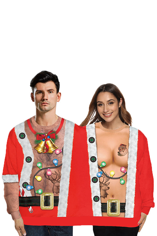 Santa Couple Ugly Christmas Sweatshirt