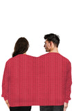 Reindeer Two Person Christmas Sweatshirt Burgundy
