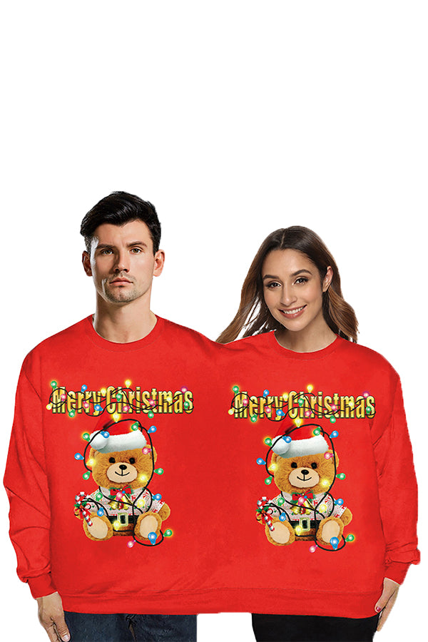 Merry Christmas Bear Print Two Person Sweatshirt