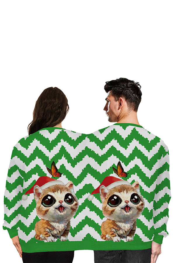 Lovely Kitten Couple Christmas Sweatshirt