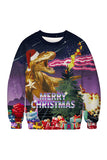 Fire Dinosaur Ugly Christmas Sweatshirt