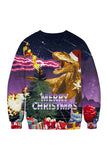 Fire Dinosaur Ugly Christmas Sweatshirt