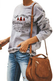 Christmas Tree Crew Neck Pullover Sweatshirt Gray