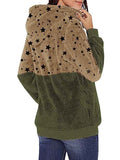 Womens Leopard Oversized Warm Fuzzy Hoodies Pullover Hooded Sweatshirt Outwear