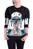 Casual Skull Print Pullover Halloween Sweatshirt