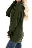 Casual Loose Long Sleeve Pocket Hood Sweater Olive