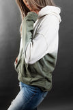 Loose Ombre Oversized Hoodie With Kangaroo Pocket Blue