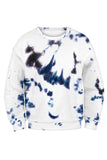 Casual Tie Dye Oversized Sweatshirt White