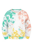 Casual Crew Neck Tie Dye Oversized Sweatshirt Yellow