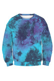 Long Sleeve Tie Dye Oversized Sweatshirt Navy Blue