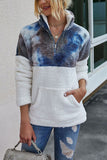 Kangaroo Pocket Zip Half Fleece Sweatshirt Gray