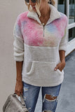 Tie Dye Print Kangaroo Pocket Sweatshirt Pink