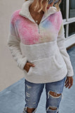 Tie Dye Print Kangaroo Pocket Sweatshirt Pink