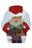 Unisex Ugly Christmas Long Sleeve Pocket Hoodie Berry Red