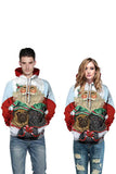 Unisex Ugly Christmas Long Sleeve Pocket Hoodie Berry Red