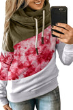 Long Sleeve Color Block Drawstring Hoodie