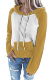 Plus Size Women's Color Block Long Sleeve Pullover Hoodies