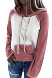 Plus Size Long Sleeve Color Block Hoodie For Women