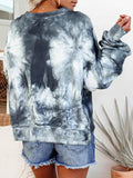 Pull court tie-dye à col en V pour femme