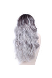 Distinctive Centre Parting Long Curly Wavy Hair Silvery
