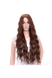 Fashion High Density Centre Parting Long Curly Wigs Brown