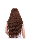 Mode Haute Densité Center Parting Longues Perruques Bouclées Marron