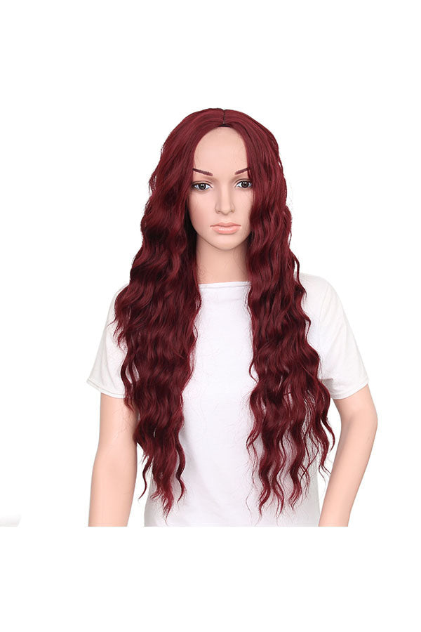 Fashion High Density Centre Parting Long Curly Wigs Ruby