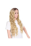 Charming High Density Centre Parting Long Curly Wigs Gold