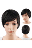 Charming Side Parting Slight Curly Short Mommy Wig Black