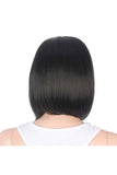 Attrayant Center Parting Bobo Perruques Droites Noir