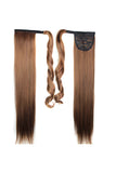 Natural Look Hairpiece Scrunchies Straight Ponytail Wigs Brown