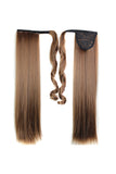 Natural Look Hairpiece Scrunchies Straight Ponytail Wigs Coffee