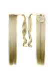 Natural Look Hairpiece Scrunchies Straight Ponytail Wigs Silvery