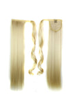 Natural Look Hairpiece Scrunchies Straight Ponytail Wigs White