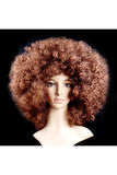 Funny Wild-Curl Up Wig For Halloween Christmas Party Masquerade Brown