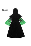 Glow In The Dark Girls Skull Printed Halloween Costume For Kids Black