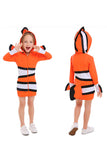 Cute Kids Halloween Cosplay Clownfish Costume For Girls Orange